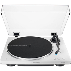 Toca-discos sem fio totalmente automático com transmissão por correia na cor branca