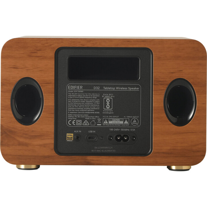 Edifier D32 Altavoz WiFi multihabitación Bluetooth Madera