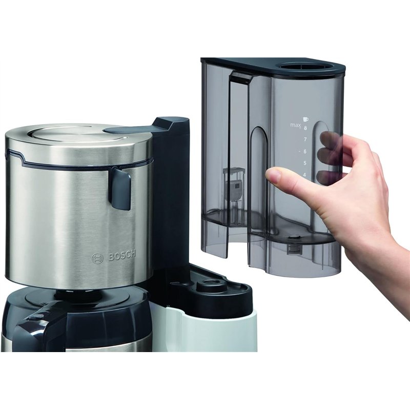 Bosch Styline TKA8A681 Cafeteira de filtro, sensor de aroma, cafeteria térmica de aço inoxidável de 1,1 L, para 8-12 xícaras