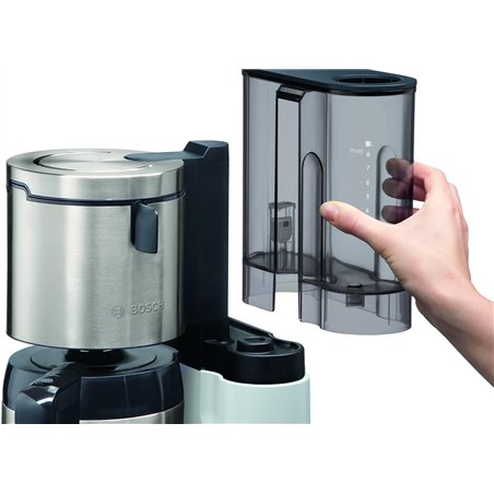 Bosch Styline TKA8A681 Cafeteira de filtro, sensor de aroma, cafeteria térmica de aço inoxidável de 1,1 L, para 8-12 xícaras