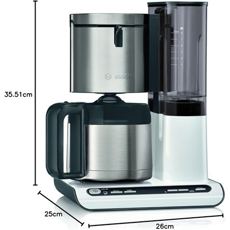 Bosch Styline TKA8A681 Filterkaffeemaschine, Aromassensor, 1,1 l Edelstahl Thermalkaraffe für 8-12 Tassen