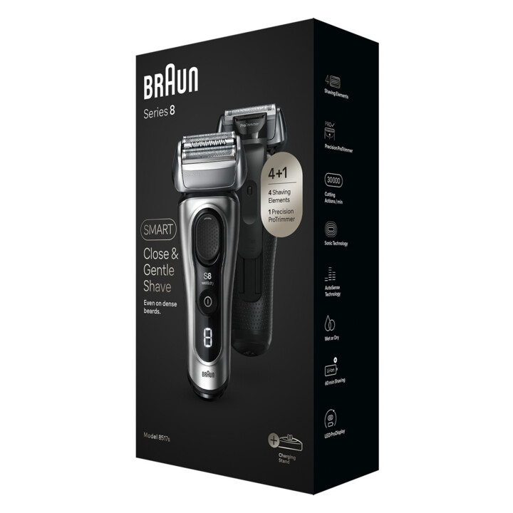 Braun Série 8 8517s Galvano Prata úmido e seco