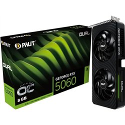 Tarjeta gráfica | PALIT | NVIDIA GeForce RTX 5060 | 8 GB | GDDR7 | 128 bits | PCIE 5.0 16x | Disipador de doble ranura | 1 HDMI 