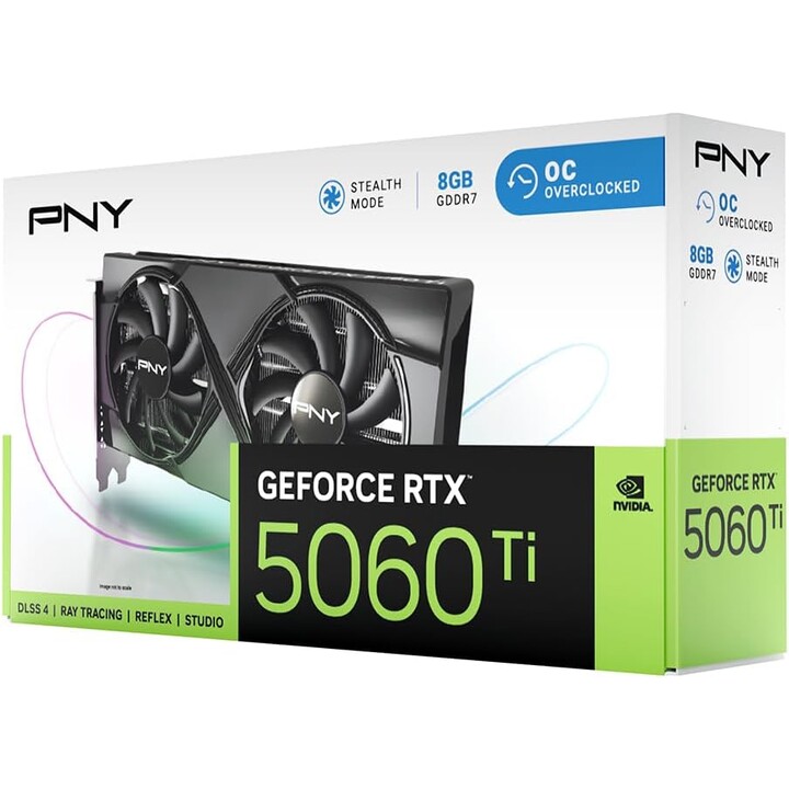 PNY RTX5060 TI VERTO OC Dual Fan 8GB GDDR7 HDMI 3xDP