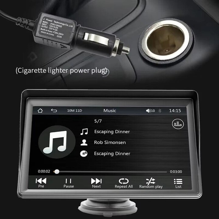 Écran tactile universel SWM B600W 7 pouces Carplay/Android Auto sans fil Noir - Lecteur multimédia pour véhicule