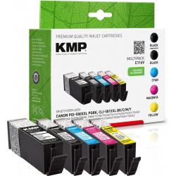 Cartouches d&#39;imprimante KMP C116V 2x noir, 1x cyan, 1x magenta, 1x jaune compatibles avec Canon PGI-580XXL PGBK, CLI-581XXL 