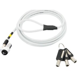 Security cable, key lock slim pivoting head, in steel, T Lock slot