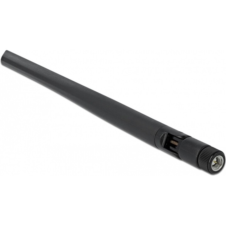 DELOCK 5G 3,4-3,8GHz Antenne SMA Stecker 5dBi 20cm omnidirektional mit Kippgelenk und flexiblem Material schwarz
