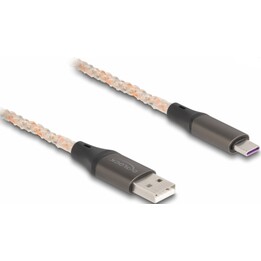 DELOCK Cable USB 2.0 tipo A para USB tipo C con iluminación RGB