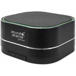 Altoparlante Bluetooth metallico di Manhattan (microfono, radio FM, uscita audio decente (3W), 6 ore di gioco)