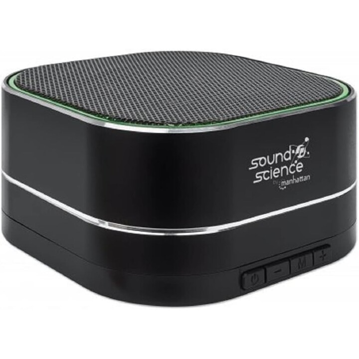O alto -falante Bluetooth Manhattan Metallic (microfone, rádio FM, saída de som decente (3W), 6 horas de reprodução)