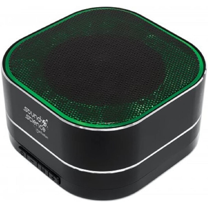 O alto -falante Bluetooth Manhattan Metallic (microfone, rádio FM, saída de som decente (3W), 6 horas de reprodução)