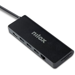 NILOX NXDSUSBC04 estação de ancoragem USB-C 8 em 1 preta