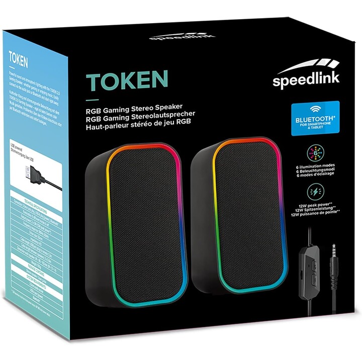 SpeedLink token da gioco token PC PC Bluetooth RGB Gaming Stopaker