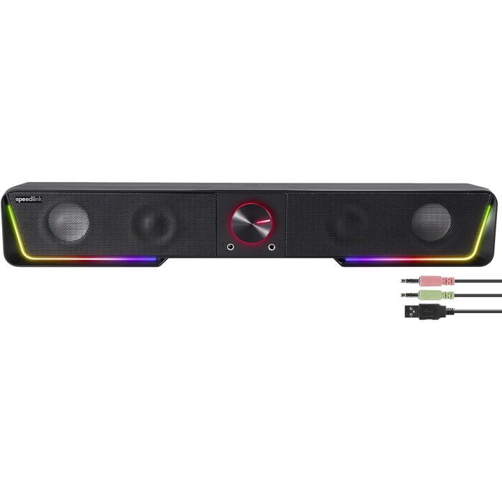 Gravity RGB Stereo Sound Bar Speaker with Bluetooth Connection for Smartphone/Tablet