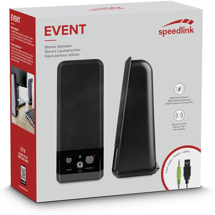 Evento USB 2.0 Alto-falantes estéreo Black SL-8004-BK