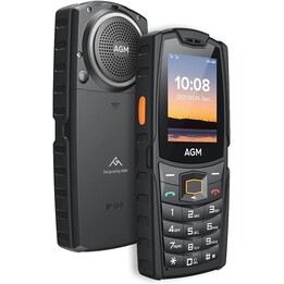 AGM M6, 4G Rugged Phone, Waterproof, Large Buttons, 109dB Powerful Speaker, Dual SIM Cards, 2500mAh, Black
