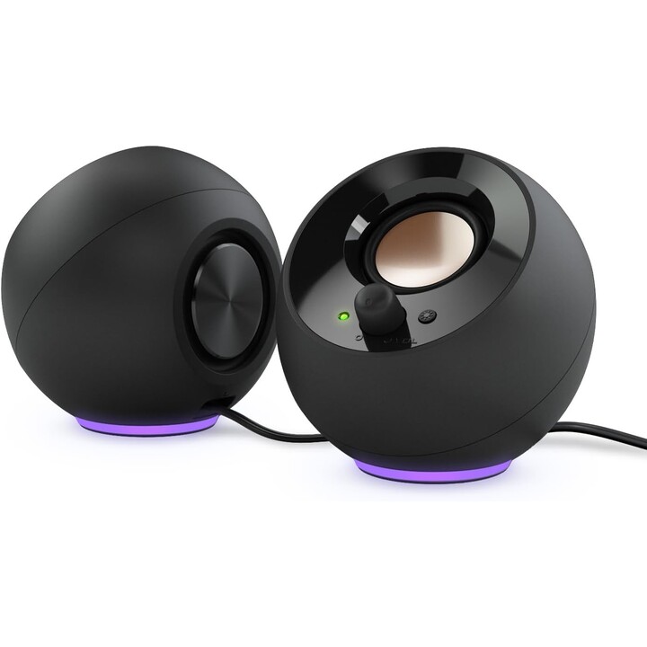 Kreative Pebble SE Minimalist USB-C 2.0-Antrieb PC-Lautsprecher mit RGB-Beleuchtung, 3,5-mm-Aux-Eingabe
