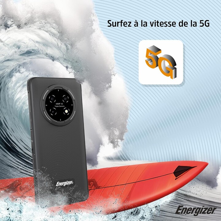 Energizer H67G 5G, 128GB de ROM, 4GB de RAM, pantalla de 6.78 pulgadas, batería de 4900 mAh, impermeable y amortiguador, negro