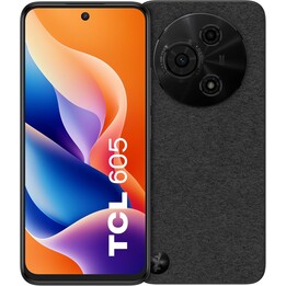 TCL 605, 256 GB ROM, RAM de 8GB +10 GB de expansão, 6,67 HD +, câmera de 50MP, bateria de 5200mAh, Android 15, SIM duplo, preto