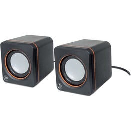 Manhattan 2600 Series USB mobile speaker system, black/orange