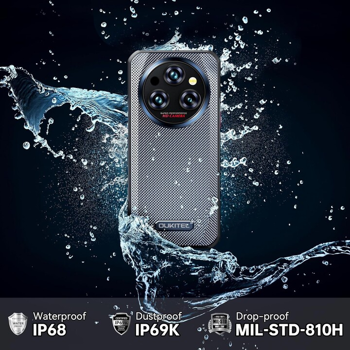 Oukitel WP35 Pro 5G, 36 Go RAM + 512 Go Rom, 11000mAh, 6,6 pouces FHD + Affichage, IP68, 64 MP + Caméra 32MP, gris