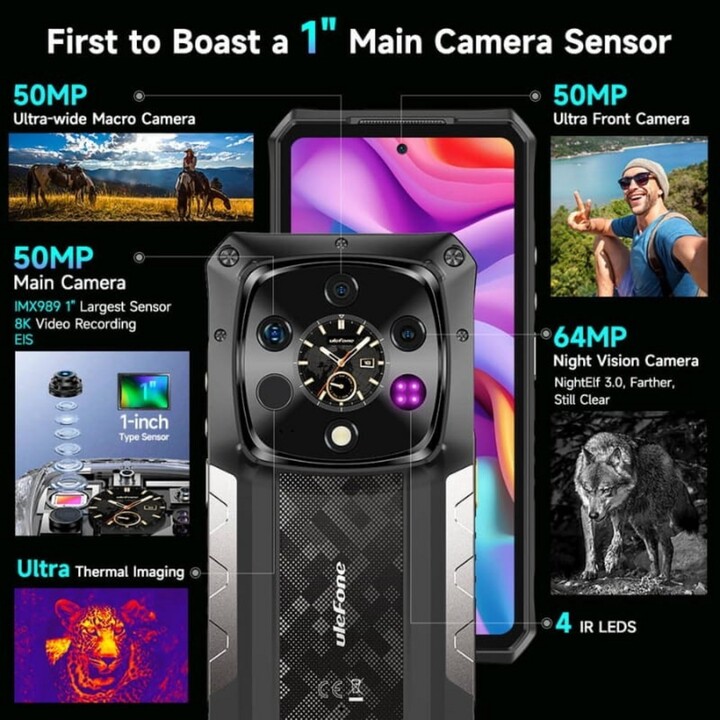 Ulefone Armor 28 Ultra Thermal Versão 5G 16GB 1TB Dual Sim Preto
