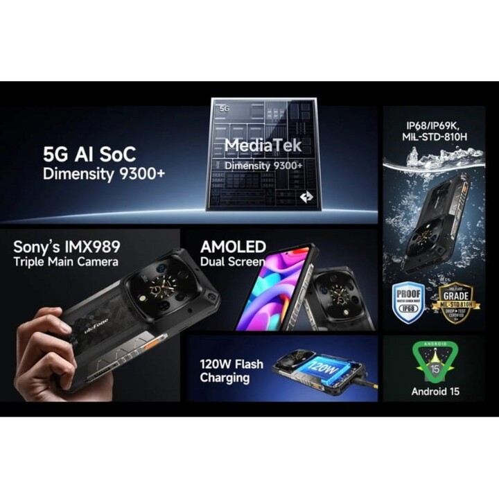 Ulefone Armor 28 Ultra Thermal Versão 5G 16GB 1TB Dual Sim Preto