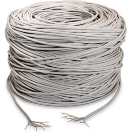 Aisen A133-0208 Câble réseau RJ45 Cat.5E UTP Rigid AWG24, gris, 100 mètres bobine