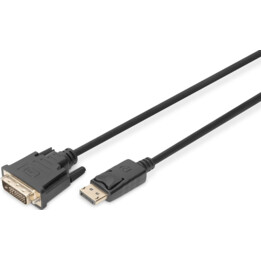 Digitus DisplayPort -Adapterkabel - DP zu DVI (24+1) - Full HD - 2 m - Verriegelung, 60 Hz - kompatibel mit Monitor, PC