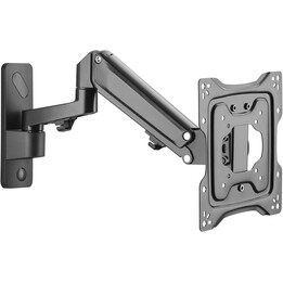 Soporte de pared Digitus para monitor con elevador de gas y brazo giratorio - para pantallas de 17-43", Negro