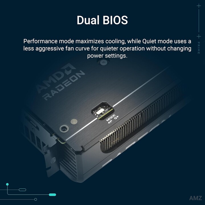 Carte graphique VGA PCIE16 RX9060XT 16 Go/PRIME-RX9060XT-O16G ASUS