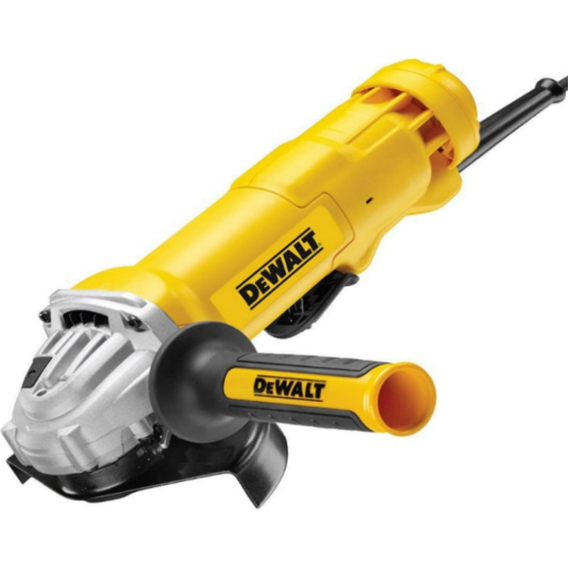 DeWalt DWE4203-QS 125mm 1,010W 11,000 RPM Mini Grinder with Deadman Switch, 1010 W, 230 V, Black/Yellow