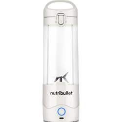 Batidora personal Nutribullet NBP003W, Vaso portátil 0.475 l, Carga USB-C, 2000 mAh, Blanco