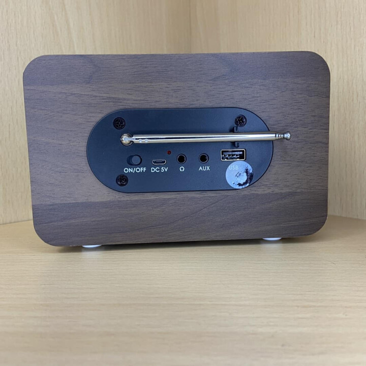 Radio portátil con Bluetooth y USB BLAUPUNKT PP7BT, color: marrón madera/blanco