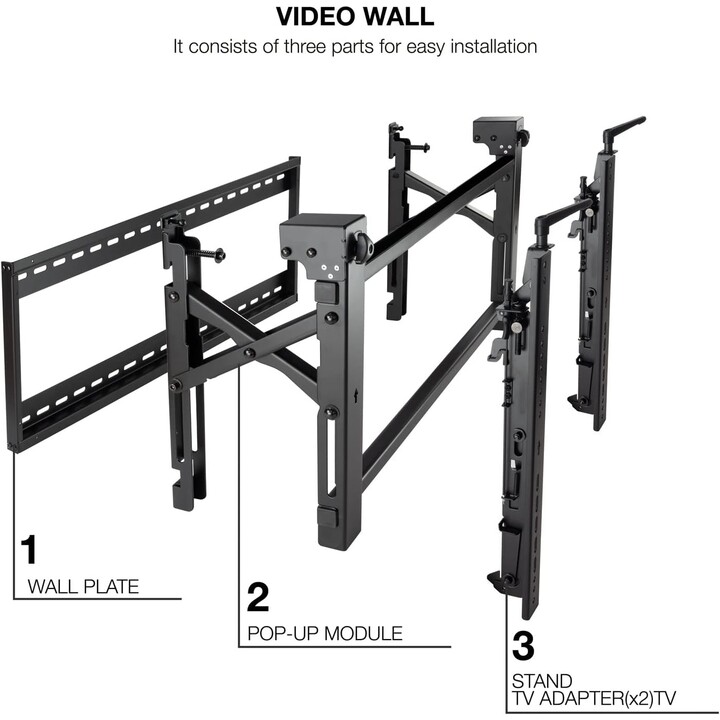 Tooq Tqvw5470t Videobontage für 54"-70" Anzeigen, schwarz