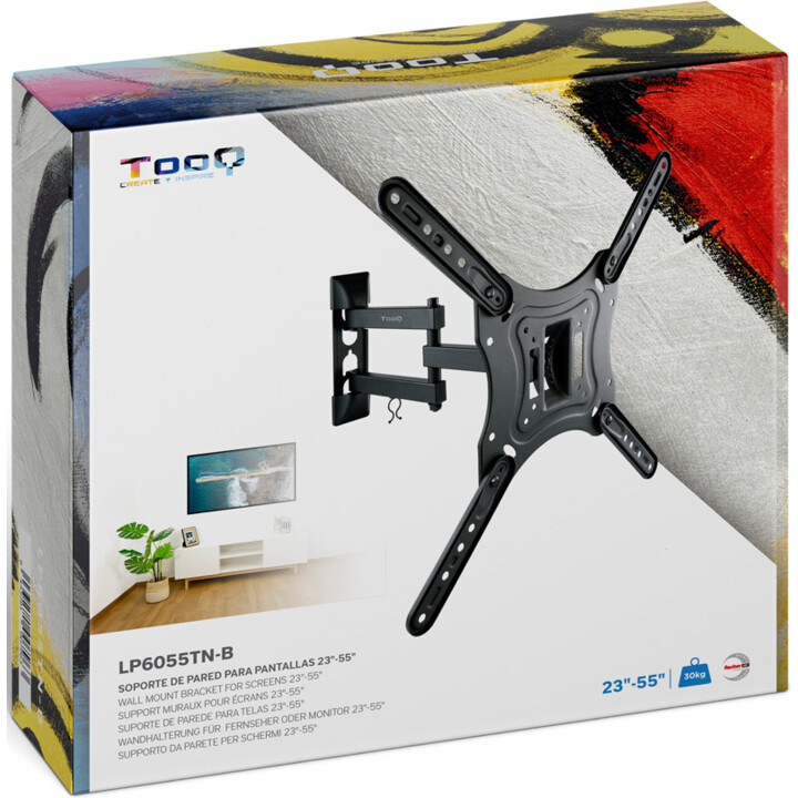Soporte de TV Giratorio TOOQ LP6055TN-B para pantallas 23"- 55". Negro. Max.30Kg 