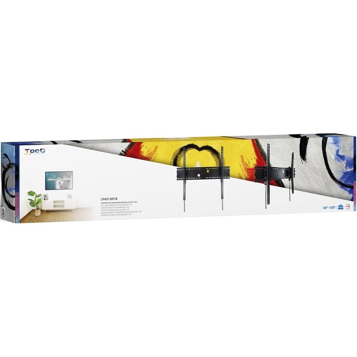 Tooq LP42130T-B Wall Wall Funte per 60" a 100" monitor/TV/LED, fino a 130 kg, nero