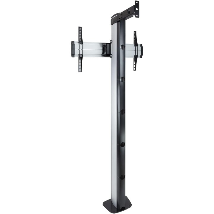 Soporte de Suelo TOOQ FS2270M-B con Anclaje Fijo, de Aluminio, para Pantallas de 37"-70", Color Plata