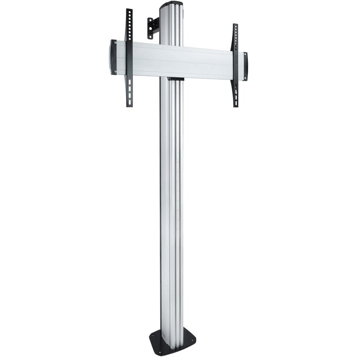 Soporte de Suelo TOOQ FS2270M-B con Anclaje Fijo, de Aluminio, para Pantallas de 37"-70", Color Plata
