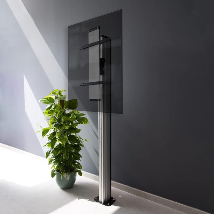 Soporte de Suelo TOOQ FS2270M-B con Anclaje Fijo, de Aluminio, para Pantallas de 37"-70", Color Plata