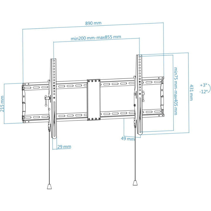 Soporte Inclinable TOOQ LP4391T-B para TV 43"/90" VESA 800x400 MAX 70kg