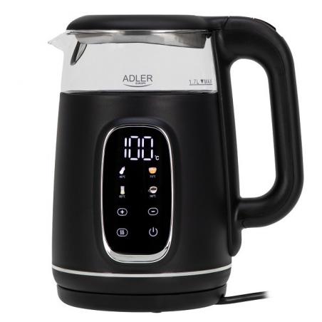 ADLER AD 1305 hervidor eléctrico negro/plateado
