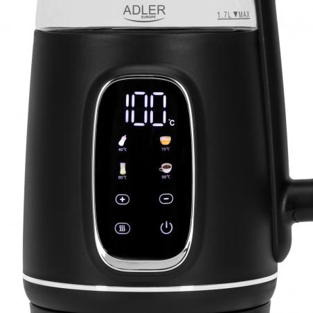 ADLER AD 1305 hervidor eléctrico negro/plateado