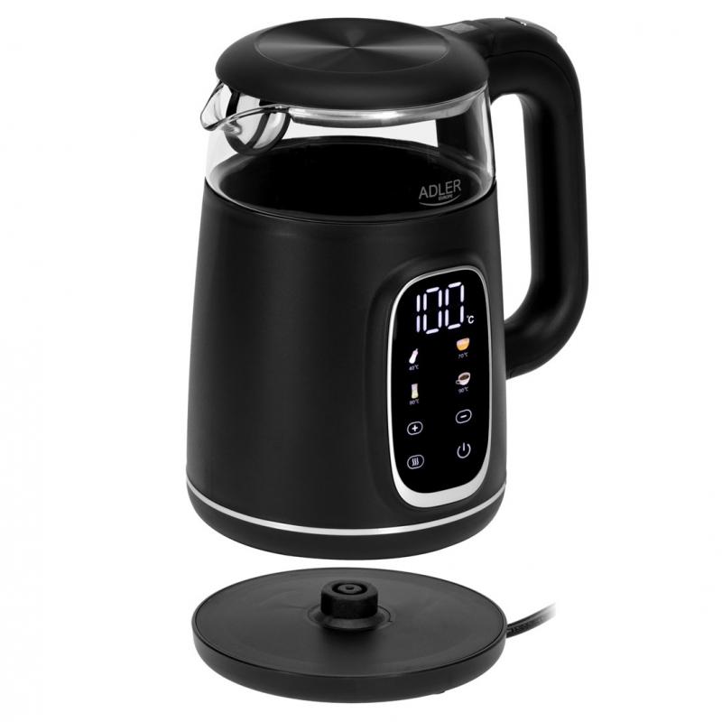 ADLER AD 1305 hervidor eléctrico negro/plateado