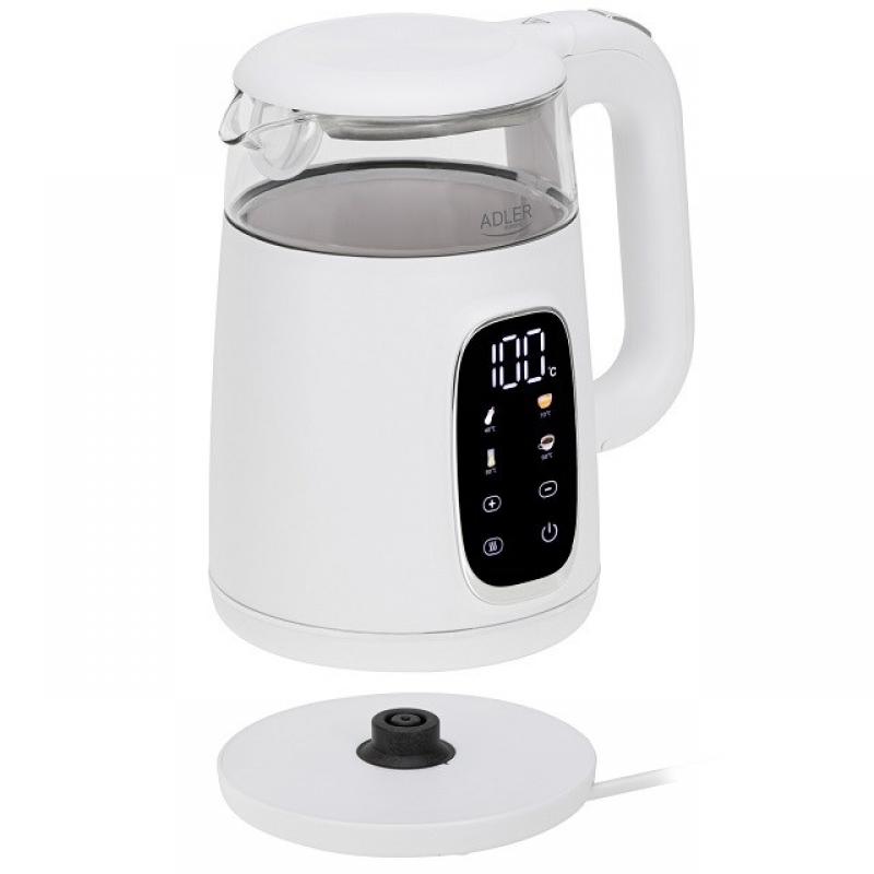 ADLER AD 1305 hervidor eléctrico blanco/plateado