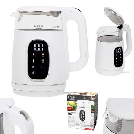 ADLER AD 1305 hervidor eléctrico blanco/plateado