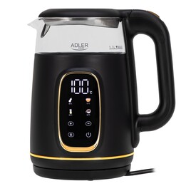ADLER AD 1305 elektrischer Wasserkocher schwarz-gold