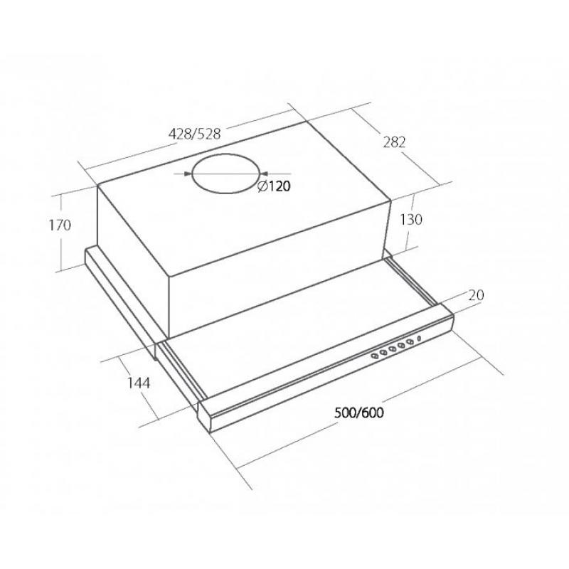Akpo WK-7 Light Eco 50 Cabinet Hood Negro