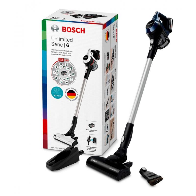 Bosch Serie 6 BBS611PCK aspiradora de pie y escoba eléctrica Aspiradora escoba 2 en 1 Batería Secar Filtro higiénico Sin bolsa A
